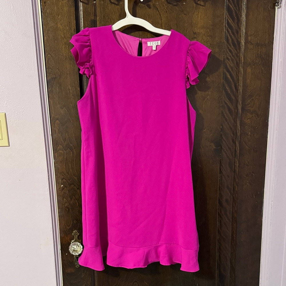 TCEC Magenta Ruffle Sleeve Dress